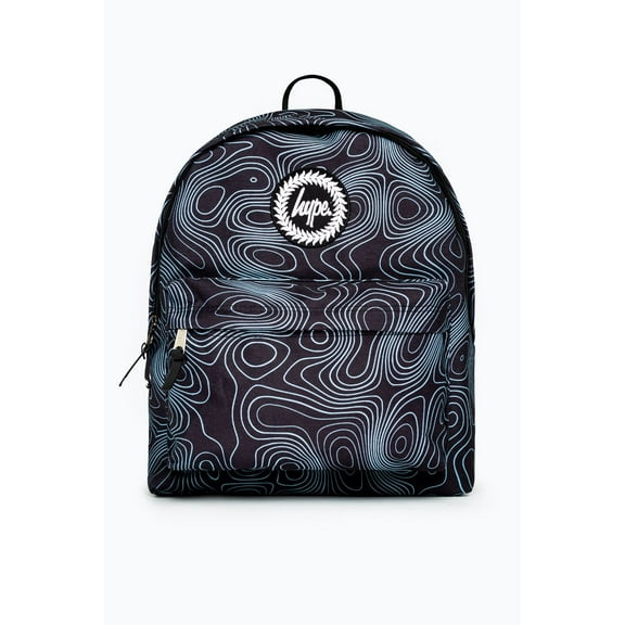 Hype Unisex Black Topographic Crest Backpack