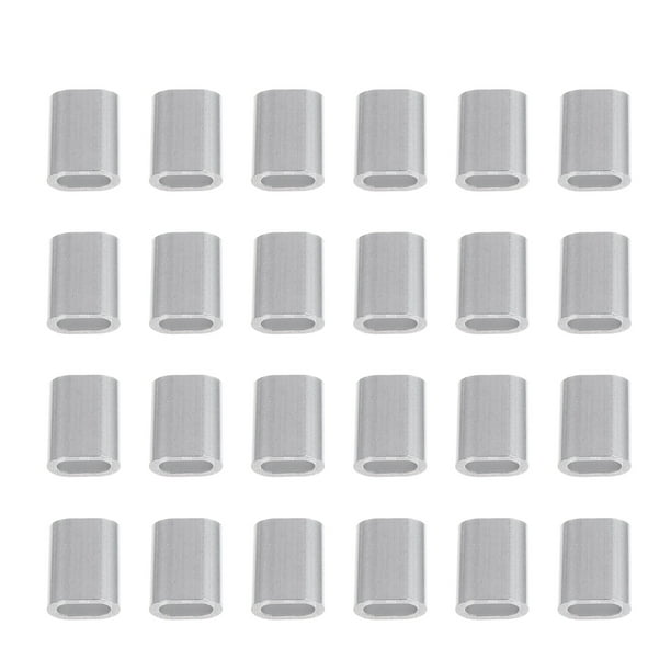 Frcolor Sleeve Wire Rope Loop Sleeves Crimping Hole Oval Flat Aluminum