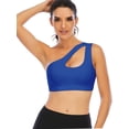 thumbnail image 2 of LELINTA Sexy Cute One Shoulder Sports Bra for Women Medium Support Workout Yoga Bra, 2 of 6