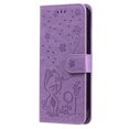 thumbnail image 5 of For Samsung S22 Ultra Case, Mantto PU Leather Cover with Cat Patterned Embossed Cute Painted Flip Wallet Card Case, Kickstand Hand Strap Magnetic Closure Case For Samsung Galaxy S22 Ultra, Purple, 5 of 9