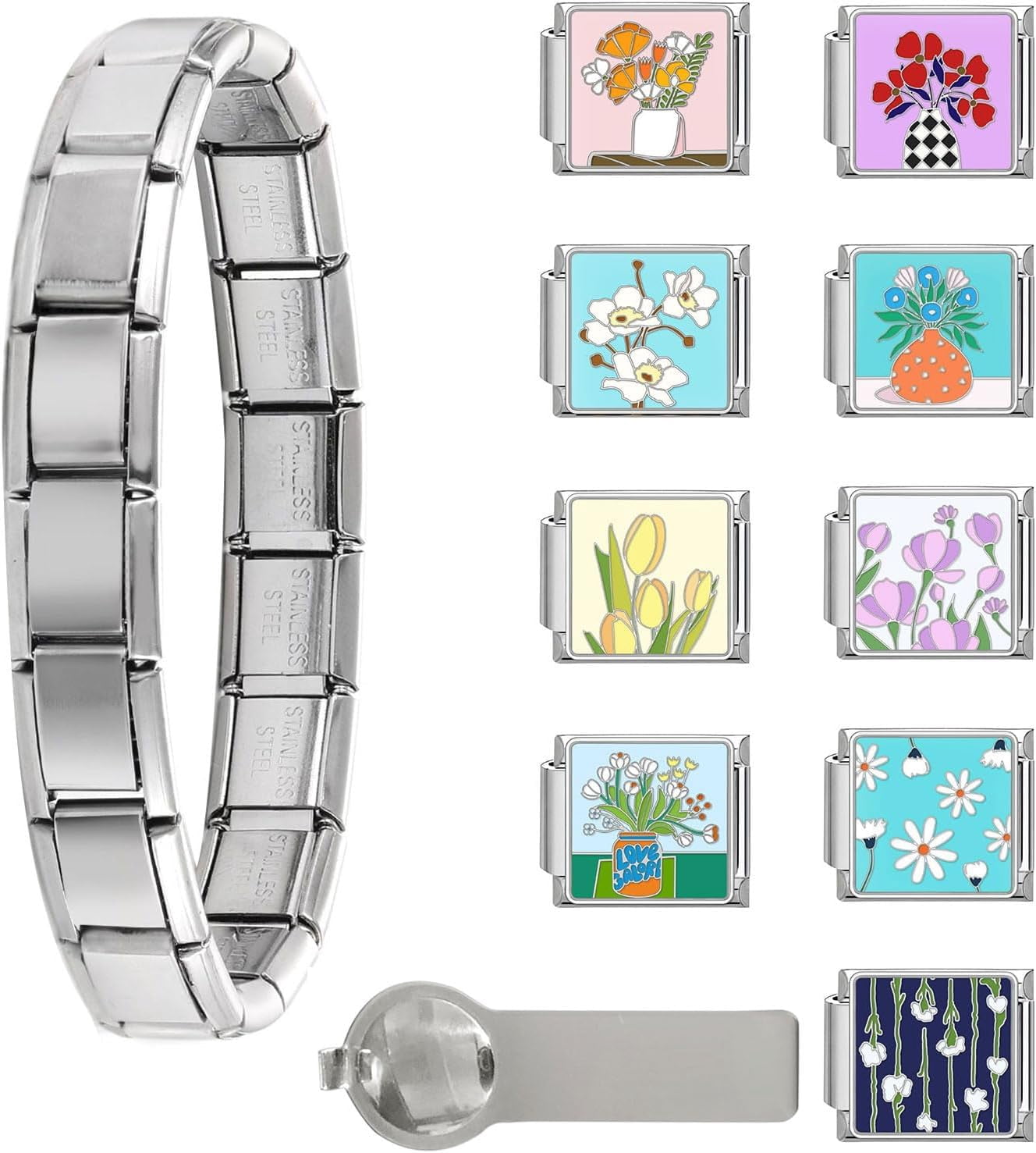 shiyou-Italian Charms Bracelet Sets with 1Pcs Starter Brascelet