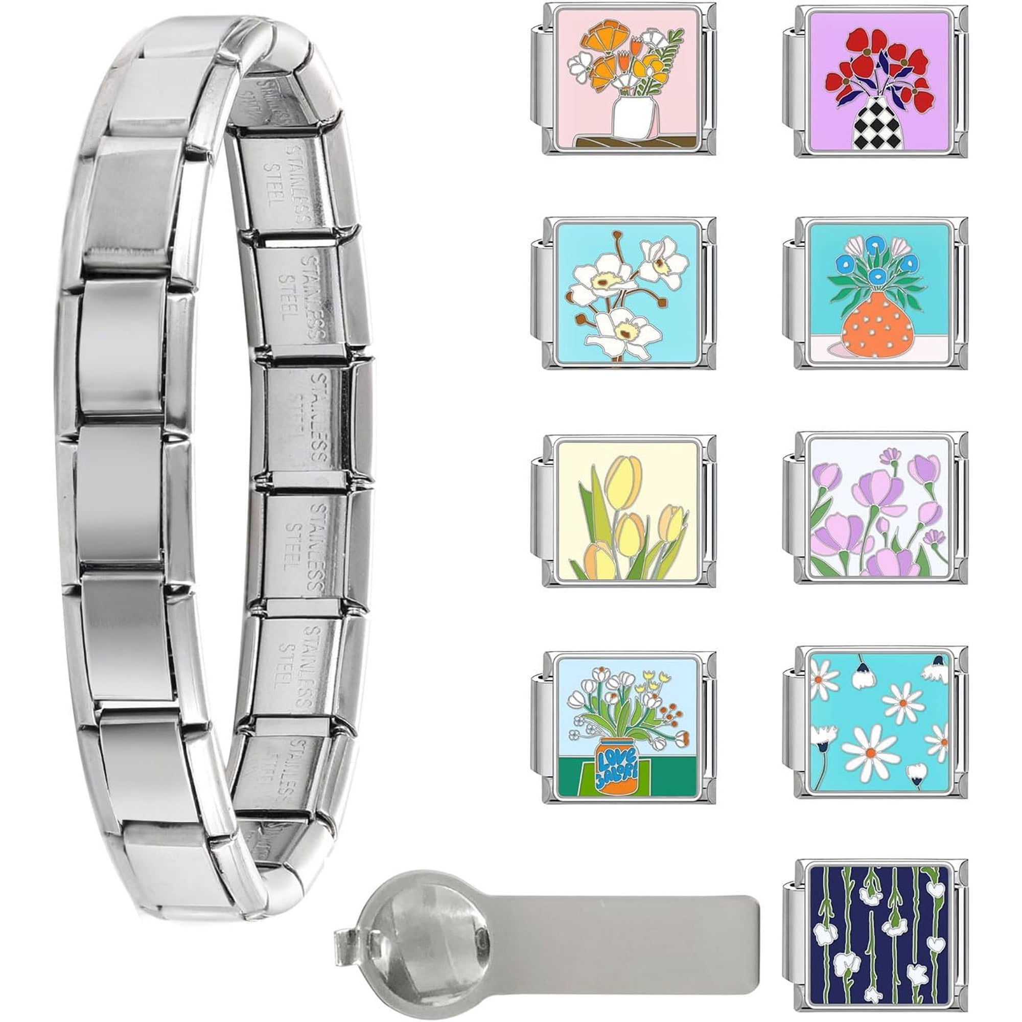 shiyou-Italian Charms Bracelet Sets with 1Pcs Starter Brascelet