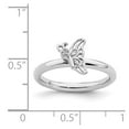 thumbnail image 5 of Solid 925 Sterling Silver Stackable Butterfly Diamond Ring Eternity Band Size 9 (.015 cttw.), 5 of 6