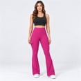 thumbnail image 4 of Carlikeit Women's Flare Leggings High Waisted Yoga Workout Pants with Cargo Pockets No Front Seam High Stretch Quick Dry Bootcut Leggings, 4 of 7
