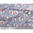 thumbnail image 2 of Soimoi Modal Satin Fabric Gift Box,Car & Santa Christmas Print Fabric by Yard 42 Inch Wide, 2 of 3