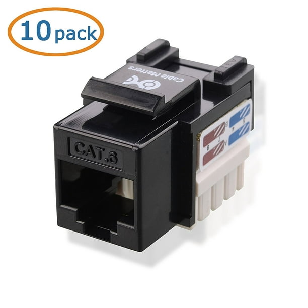 HD Enjoy 10Pack Cat6 RJ45 PunchDown Keystone Jack in Black