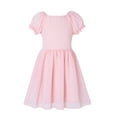 thumbnail image 3 of HILEELANG Girls Pink Swiss Dot Puff Sleeve Polyester Dress 12-13Y Big Girls, 3 of 12