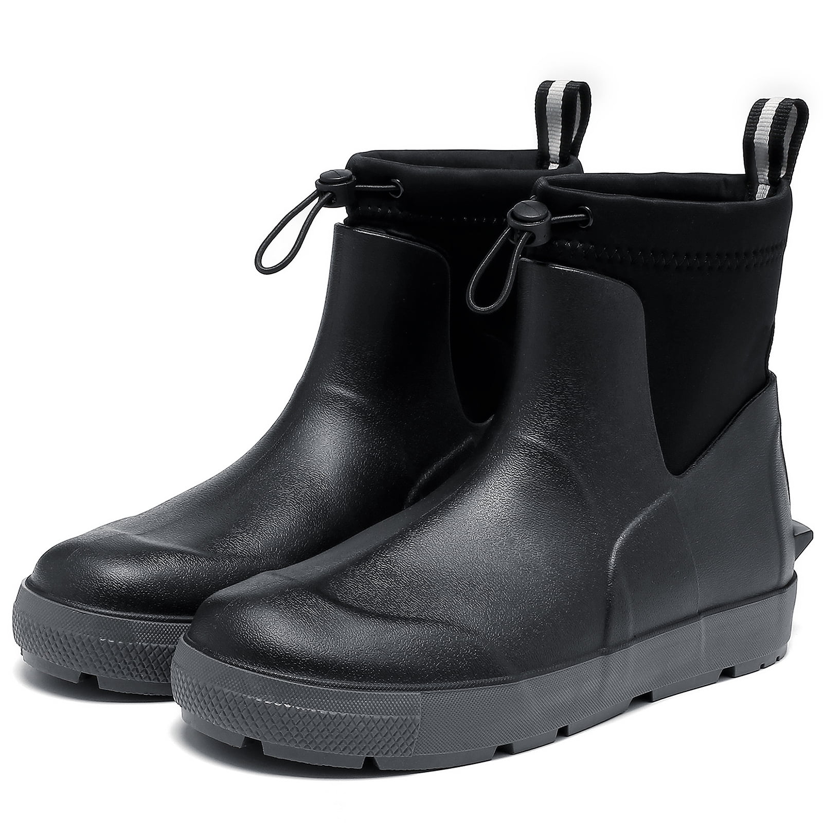 HSBDNZQ Deck Boots for Men's,Ankle Rubber Rain Boots Waterproof Anti-Slip Waterproof Shoes,Rubber Outdoor Fishing Boating Boots Water Work Shoes for Men