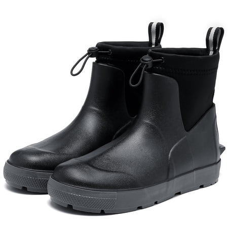 HSBDNZQ Deck Boots for Men's,Ankle Rubber Rain Boots Waterproof Anti-Slip Waterproof Shoes,Rubber Outdoor Fishing Boating Boots Water Work Shoes for Men