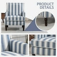 thumbnail image 5 of Vintage Striped Accent Armchair, Comfy Upholstered Reading Chair with Nail-Head Trim, Farmhouse Sofa Chair, Single Corner Chair for Living Room Bedroom Guest Room, Blue and White, 5 of 7