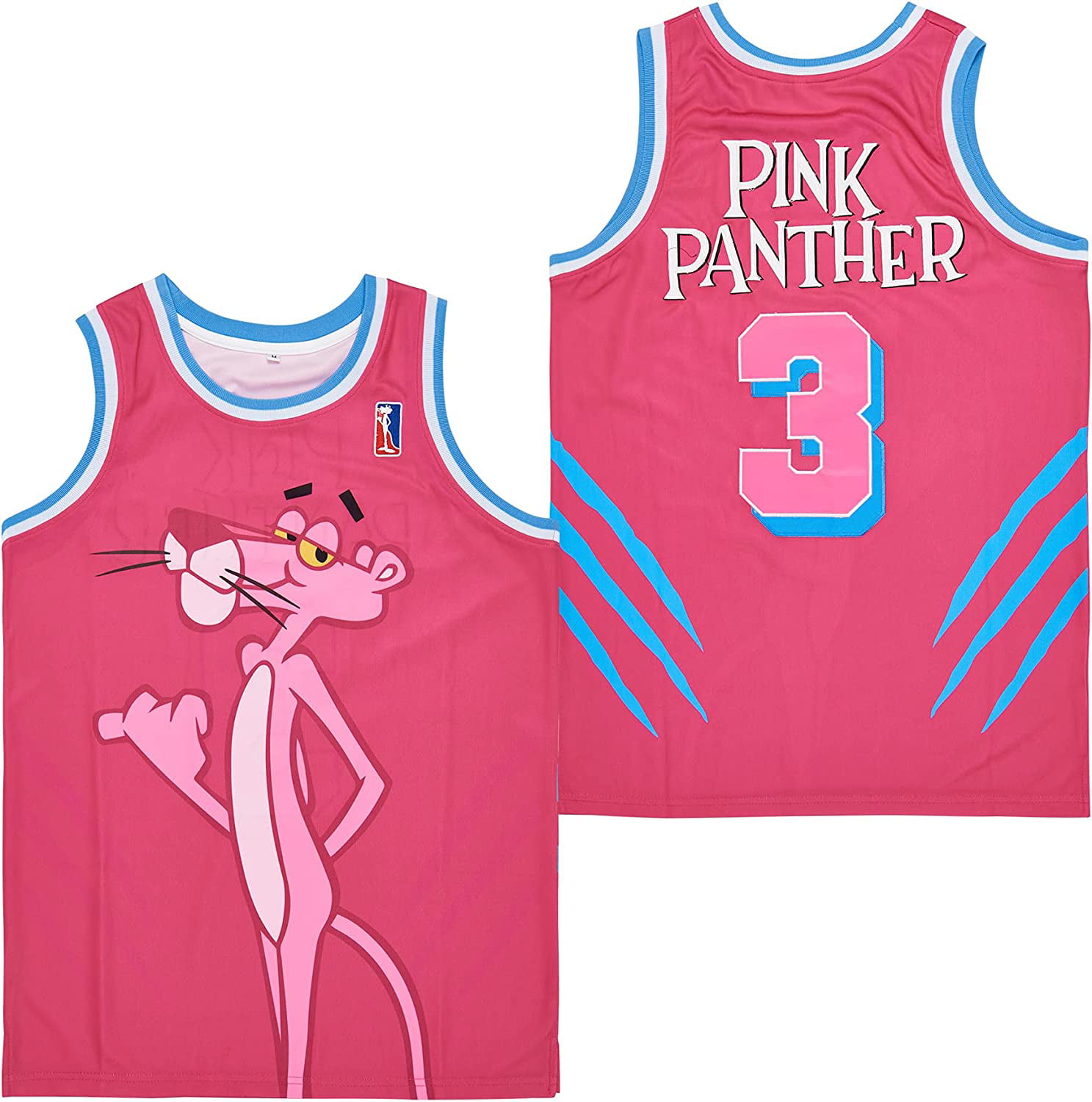 Ucavan Men's Panther #3 Basketball Jersey Stitched Pink White