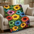 thumbnail image 3 of 28"x40" Boho Floral Fleece Throw Blanket, Soft Small Flannel Blanket for Couch Chair Decor, 3 of 6