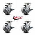 thumbnail image 2 of 4 Inch Semi Steel Cast Iron Swivel Caster Set with Bronze Bearings and Brake SCC, 2 of 2