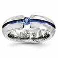 thumbnail image 1 of Edward Mirell Titanium Sapphire & Blue Anodized 6mm Band, 1 of 8