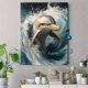thumbnail image 4 of Qisvanset Framed Canvas Wall Art 12x16 Inch Dolphin Ocean Marine Life Beach House Wall Art, 4 of 5