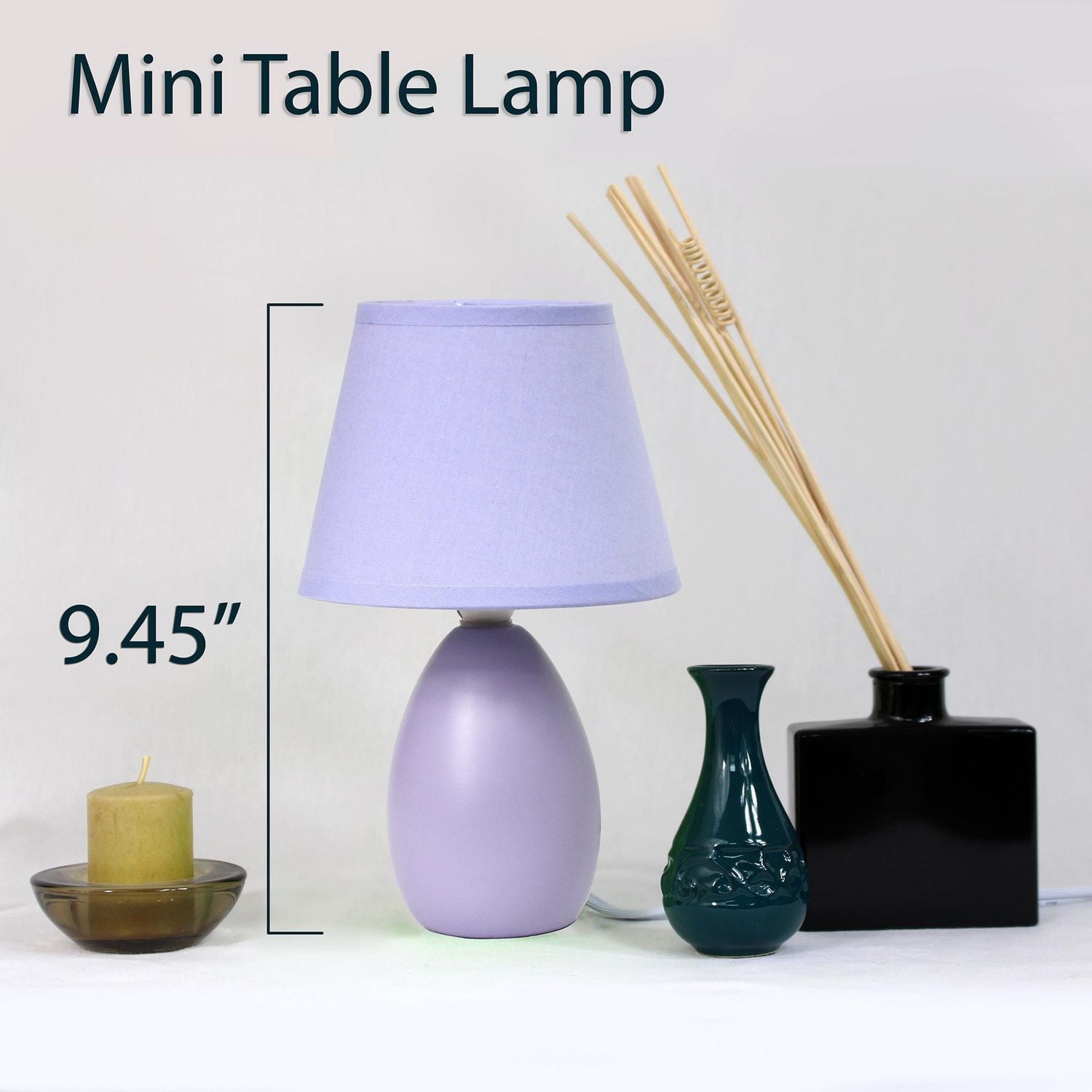 Simple Designs Mini Egg Oval Ceramic Table Lamp