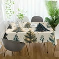 thumbnail image 3 of Yayeee Tablecloths 54" x 54" Rectangle Wrinkle Resistant Party Table Cover, Beige Christmas Trees, 3 of 8
