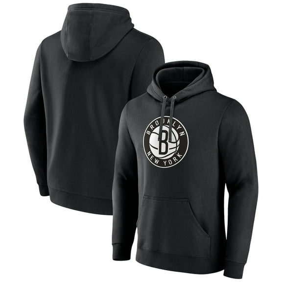 Men's Black Brooklyn Nets Alternate Logo Pullover Hoodie