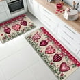 thumbnail image 2 of Valentine''s Day Kitchen Rugs Set of 2, Pink Black Love Heart Eucalyptus Leaves Arrow Kitchen Mats Decor, Anniversary Wedding Holiday Floor Door Mat Home Decorations -17x30 and 17x47 Inch, 2 of 6