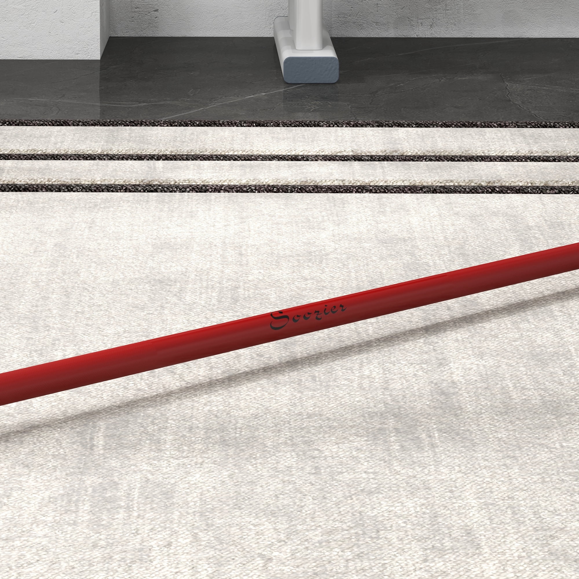 Soozier 7.2ft Weight Bar, Bench Press Bar with Rotating Sleeves, 1500lbs Weight Capacity, Red