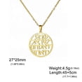 thumbnail image 1 of Hebrew Letter Ethnic Necklace for Men Women Jewish Pendant Necklace Stainless Steel Israel Amulet Chain Male Jewelry, 1 of 5