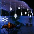 thumbnail image 5 of Luces navideñas de copo de nieve para exteriores 17.22ft 264 LED Luces de carámbano de copo de nieve con 22 gotas Conectables 8 modos Luces navideñas blancas impermeables para cortinas Aleros Ventanas Decoraciones de patio Navidad esquí esquí Gafas de esquí, 5 of 5