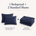 thumbnail image 5 of Noaman Full/Queen Reversible Bedspread Set Navy 3 Piece Lightweight Polyester Quilt Set with 2 Shams Oversized Medallion Quilting Design, 5 of 9