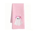 thumbnail image 4 of Pink Halloween Hand Towel for Bathroom and Kitchen Decor, 23.6 x 15.8 Inch Soft Absorbent Waffle Weave Towel with Cute Ghost and Bow Design, Fall Home Textile Accessory, 4 of 8