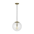 thumbnail image 1 of Sea Gull Leo - Hanging Globe Pendant Light in Satin Brass, 1 of 3