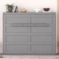 thumbnail image 3 of Merax Modern Murphy Cabinet Bed, Solid Wood Wall Platform Bed/No Box Spring Needed/Easy Assemble/Full,Gray, 3 of 12