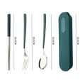 thumbnail image 2 of Portable With Box Outdoor Travel Picnic Spoon Fork Cutlery Box Dinnerware Sets Kitchen Accessories Tableware Cutlery Set DARK GREEN, 2 of 8