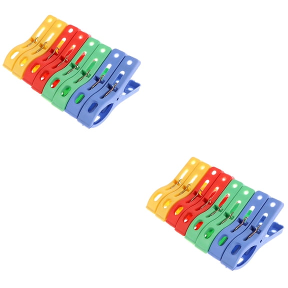 48 pcs  Large Clothes Plastic Windproof Tickened Quilt Clamps Clothing Drying Clips (Random Color)