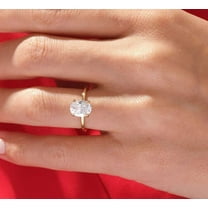 vylahjewellery 1 CT Oval Cut Unique Solitaire Ring 14K Rose Gold Moissanite Diamond Anniversary Gift Ring for Women's