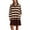 Brown, variant on Wancir Women’s Oversized Casual Sweatshirt Patchwork Dress Fall Long Sleeve Trendy Lapel Neck Pleated Mini Dress