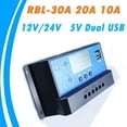 thumbnail image 4 of LCD 12/24V 10/20/30A Solar Charge Controller Regulator Charge Controller Intelligent PWM Timer USB, 4 of 9