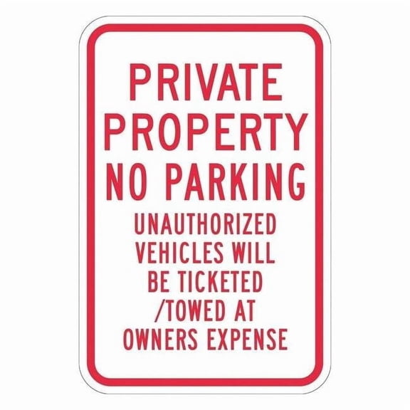 Lyle Private Property No Parking Sign,18"x12, T1-1169-EG_12x18 T1-1169-EG_12x18