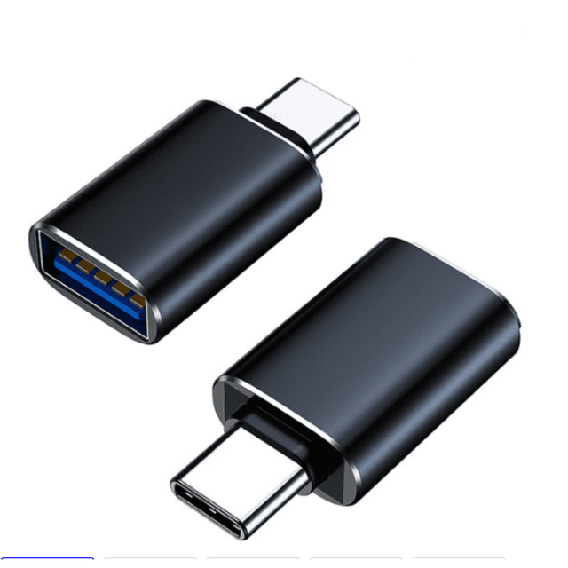 Adaptador Crrynuo de 2 unidades de USB tipo C a USB 3.0 OTG - Negro - Extensión de memoria universal para iPhone 15 y MacBook