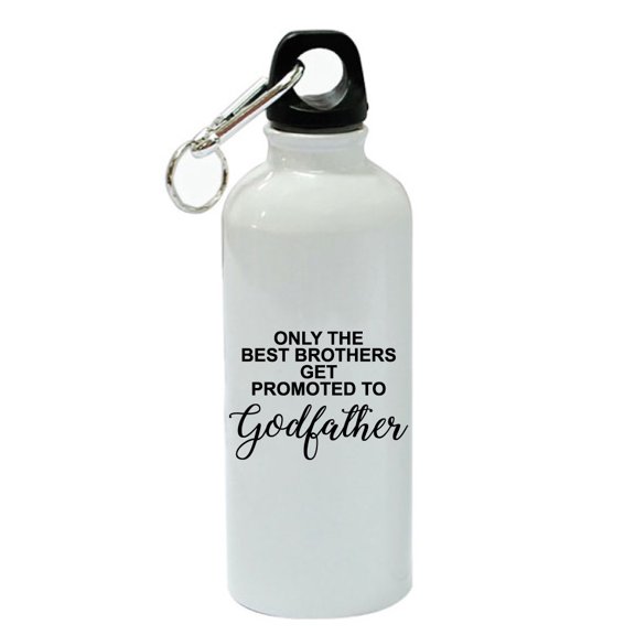 Only Best Brothers Get Promoted To Godfather White Aluminum Sports 20 oz Water Bottle
