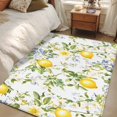 thumbnail image 4 of 2.7'x5' Area Rugs, Summer Lemon Indoor Outdoor Area Rug for Living Room Bedroom, Watercolor Yellow Spring Floral Botanical Washable Bathroom Rugs Kitchen Floor Carpet Mats Home Decor Aesthetic, 4 of 8