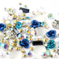 thumbnail image 3 of Juego de diamantes de imitación de rosas 3D para decoración de uñas, gemas mixtas, dijes de flores de metal, perlas para decoración de uñas, mujeres y niñas, diseño de uñas DIY, decoración artesanal, 3 of 5