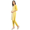 thumbnail image 3 of Disha Patani Collection Yellow Round Neck Yarn-dyed Kurta-X Large, 3 of 5