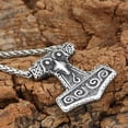 thumbnail image 4 of K-KED Mens Viking Raven Mjolnir Pendant Necklace Sigil Talisman Stainless Steel, 4 of 6