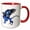 Red/White, variant on 3drose, Griffin Flight Leader Colorful Fantasy Monster Art, 11oz Two-tone Blue Mug