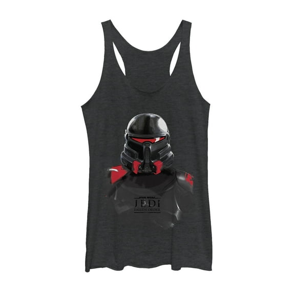 Women's Star Wars Jedi: Fallen Order Purge Trooper Watercolor  Racerback Tank Top Black Heather Medium