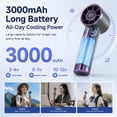 thumbnail image 4 of Portable Handheld Fan,1-100 Speeds Adjustable Turbo Mini Fan with LED Display,Rechargeable Lightweight,Long Battery Life,3000mAh Battery,Gifts for Women Men Indoor Outdoor Travel (Starry Gray), 4 of 5