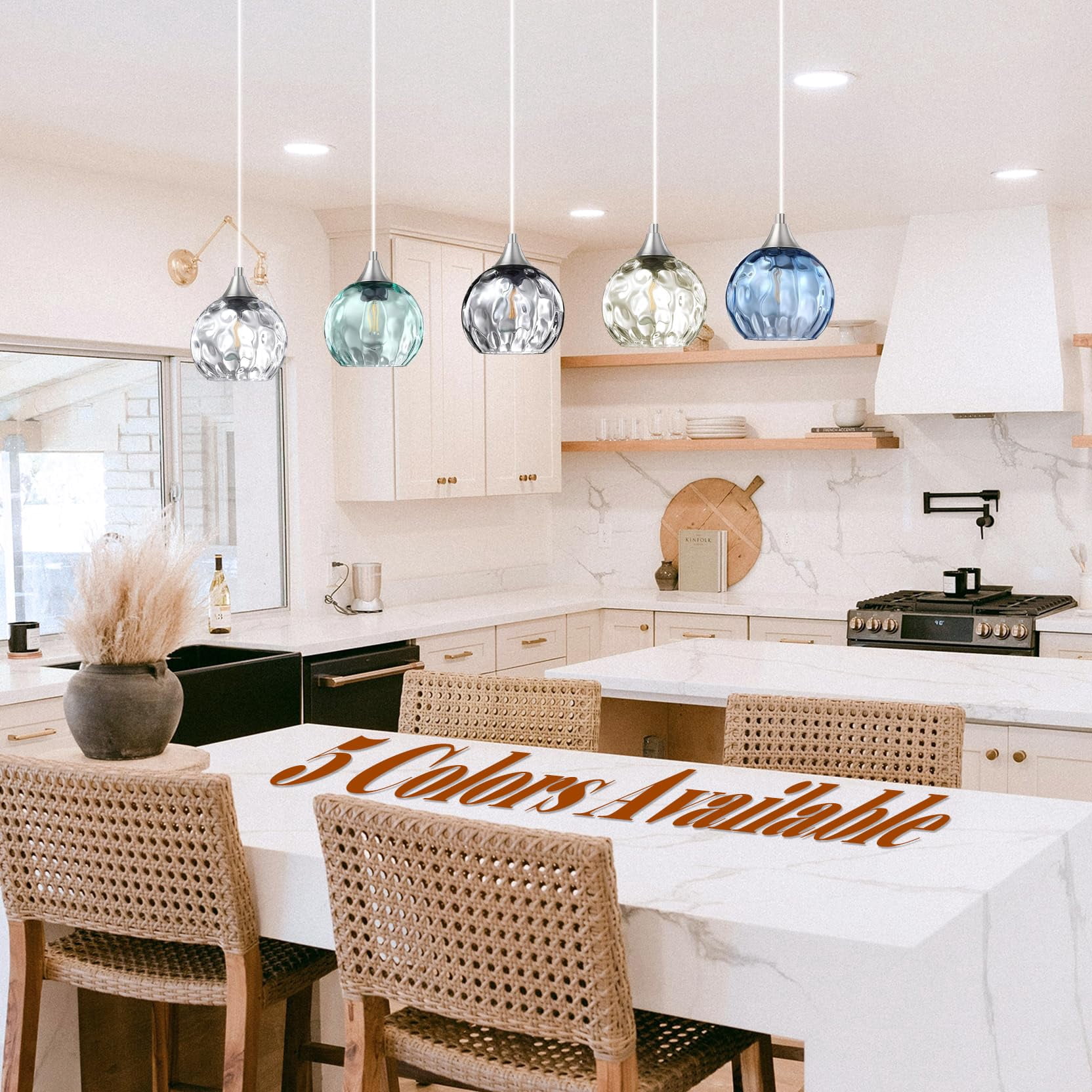 Kiven J-Type track lighting pendants,Modern J track pendant lights with Amber Glass Globe,Decorative Track Lighting Fixture Adjustable Height for Kitchen Hallway Restaurant Shop(3-Light)