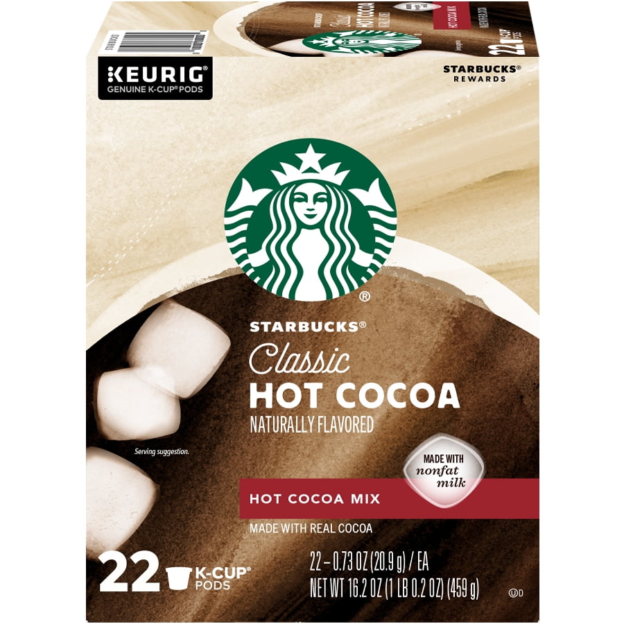 Starbucks Classic Hot Cocoa Single Serve Pods for Keurig Brewers, Box of 22 (22 total KCup Pods