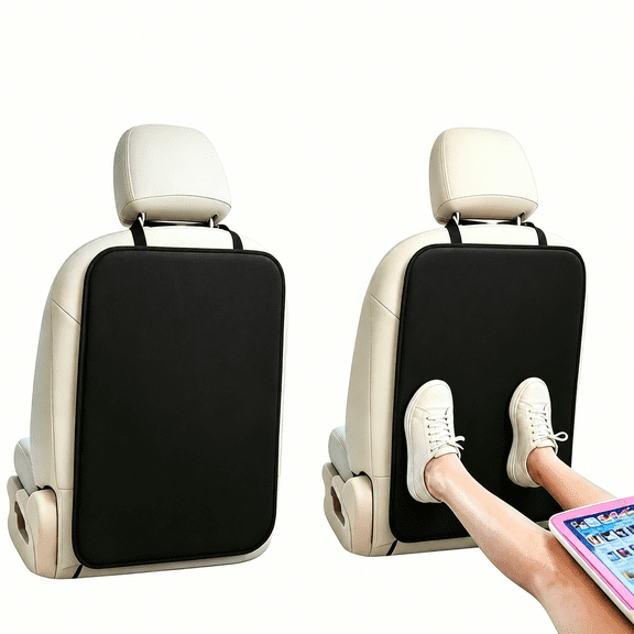 Car Kick Mats – 2 Pack Back Seat Protector, Durable Car Seat Protector for Front Seat Backs, Easy-to-Clean Kick Mats for Cars, Trucks, and SUVs