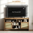 thumbnail image 7 of Acekid Rattan TV Stand with Storage Place, 58" Boho TV Stand Living Room, Farmhouse Media Console with 4 Open Selves and 2 Rattan Door Cabinets, 7 of 7
