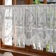 thumbnail image 2 of Nvzi Cortinas para ventanas de cafetería, cortinas blancas cortas de 2 secciones para cocina, cortinas opacas con bolsillo para barra de 200x55cm, cortinas decorativas para ventanas pequeñas., 2 of 5
